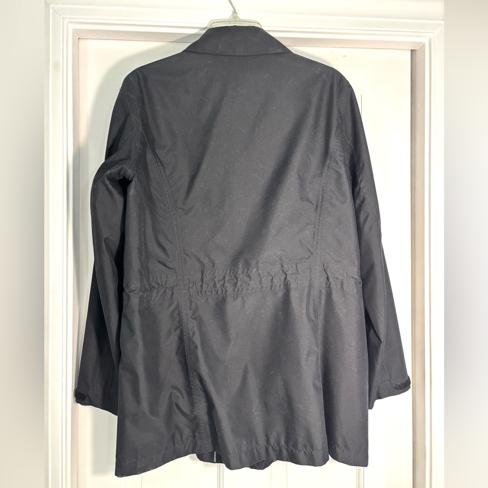 Lands End Women’s Medium Solid Black Raincoat Jac… - image 4